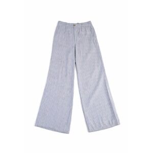 Tahari Linen Pants – 6 Blue White Striped Wide Leg High Rise Trousers